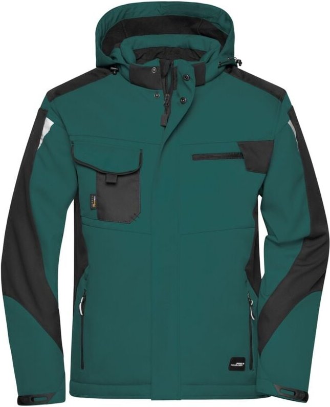James&nicholson - Professionelle Softshelljacke mit Innenfutter JN824 Gr. xs dark-green/black