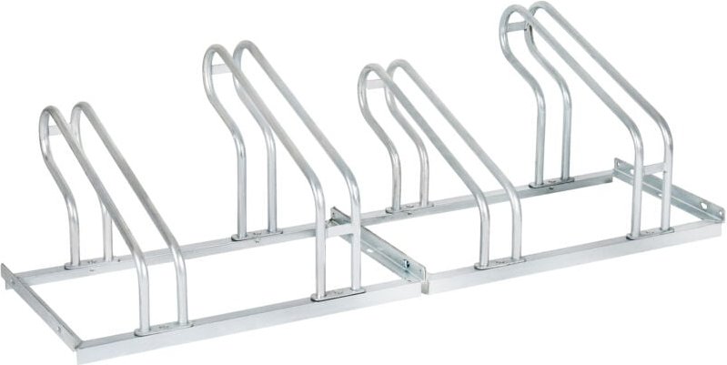 STIER Fahrradständer, für 4 Räder, feuerverzinkte Stahlkonstruktion, Bügelparker, auch für Mountainbikes, zur Reihenverb...