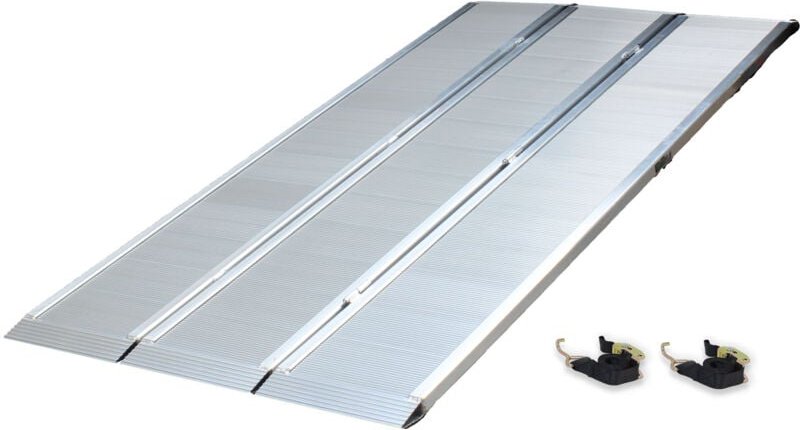 Thumbnail - Baumarktplus - dreibreit by trutzholm 3-fach Auffahrrampe klappbar 222cm Tragkraft 1650kg Alu silber geriffelt