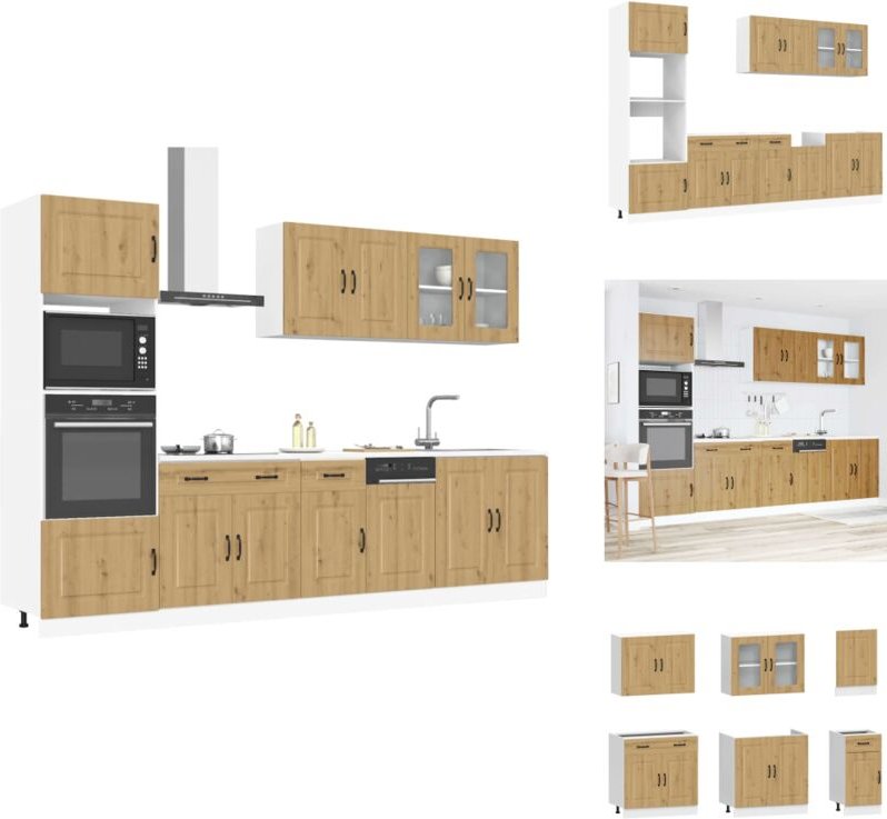 7-tlg. Küchenschrank-Set Kalmar Artisan-Eiche Holzwerkstoff - Küchenschrank-Set - Küchenschrank-Sets - Küchenzeile Einba...