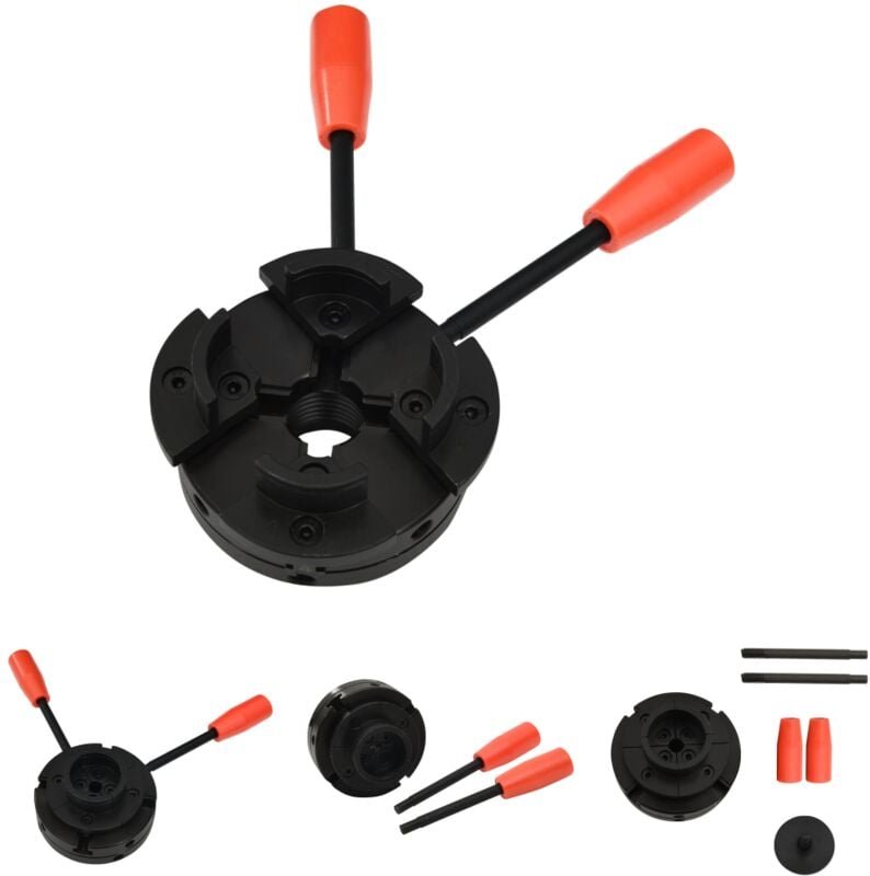 4-Backen-Drechselfutter mit M33 Aufnahme Stahl 100 mm - Schraubzwingen & -stöcke - The Living Store