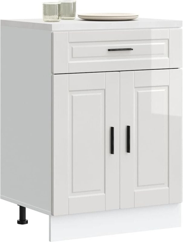 Küchenunterschrank Porto Hochglanz-Weiß Holzwerkstoff - Vidaxl