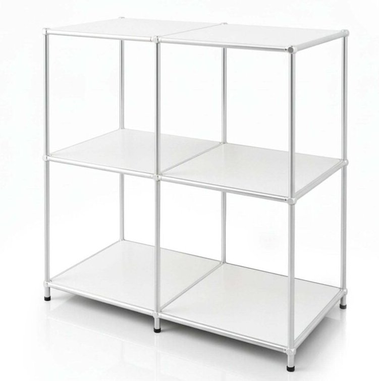 Metallregal Concept Epure MK-027 Offenes 3-stöckiges Sideboard & Ablageregal Weiß