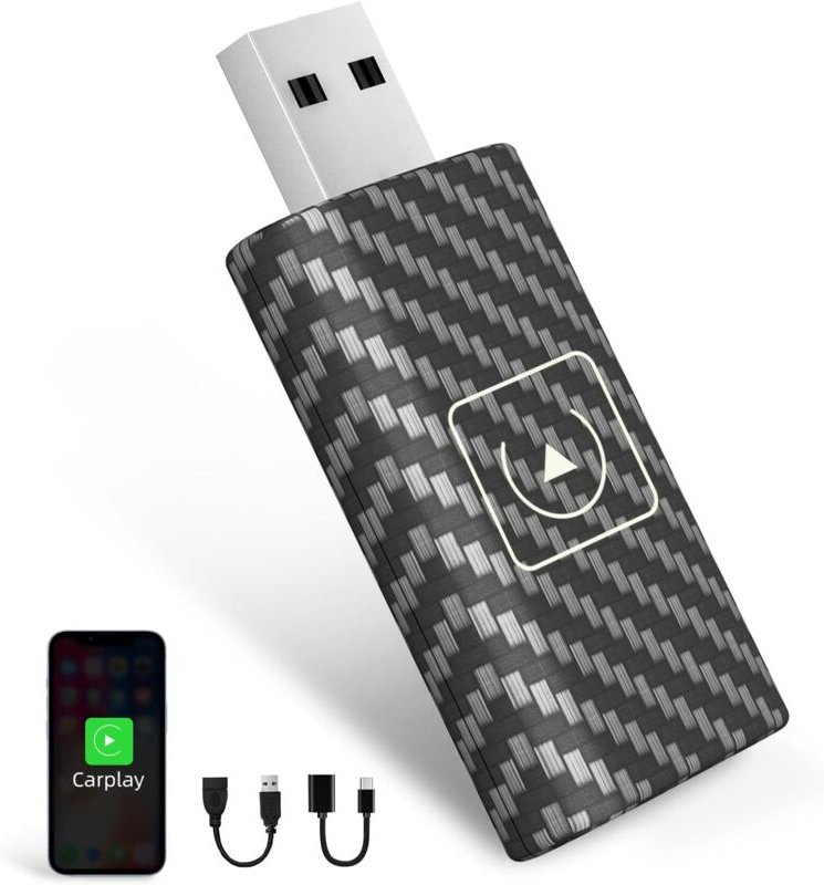 Kabelloser CarPlay-Adapter für iOS, 2024 Kabelloser CarPlay-Dongle, 5-GHz-WLAN-Adapter für Kleinwagen, stabil und einfac...