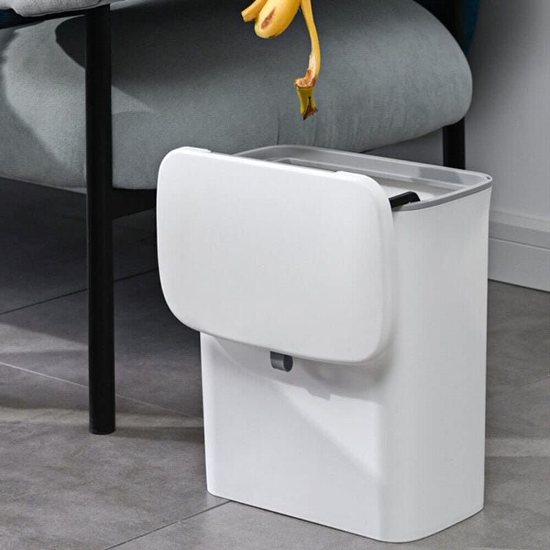 Thumbnail - Mülleimer Hängend mit Deckel, 9L Küche Mülleimer Wandmontage, Klein Abfalleimer Hängender Mülleimer für Badezimmer, Schl...