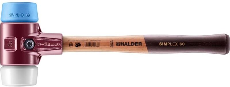 Thumbnail - SIMPLEX-Schonhammer, TPE-soft / Superplastik mit Tempergussgehäuse und hochwertigem Holzstiel D=60 mm 3017.060