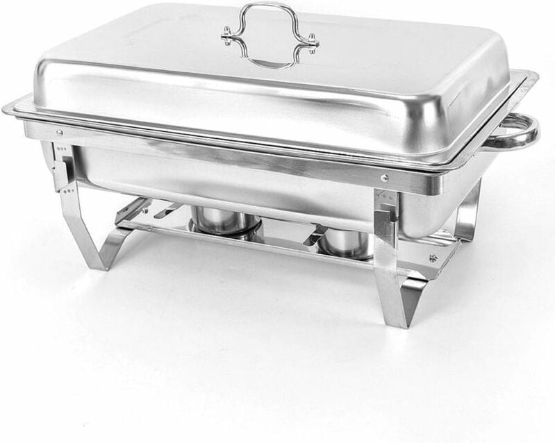 9L Edelstahl Speisenwärmer Warmhaltebehälter Wärmebehälter 2 Brennpastenbehälter Chafing Dish