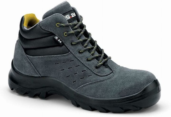 S 24 Bossi Industrie - S24 copa S1P Sicherheitsschuhe - Graues Veloursspaltleder - Größe 44 - 5702
