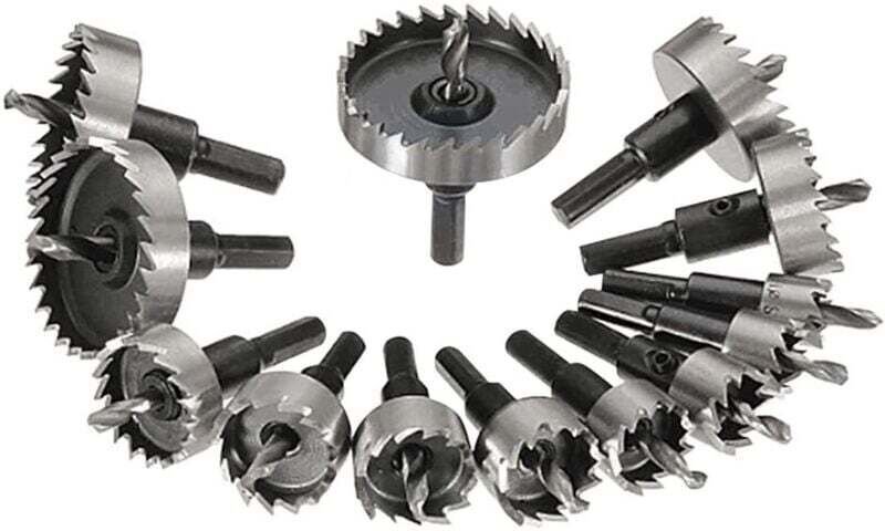 Ulisem 13-teiliges Metall-Lochsägen-Set, 16–53 mm Metallkernbohrer, Wolframstahl-Schneidwerkzeug-Kits für Edelstahl, Eis...