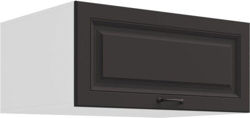 Aufsatzschrank Hochschrank 80 cm STILO Grau + Weiss Küchenzeile Küchenblock Küche Landhaus