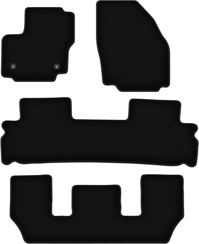 BASIC schwarze Veloursmatten für: Ford Galaxy MK2 FL 7-Sitzer (2012-2015)