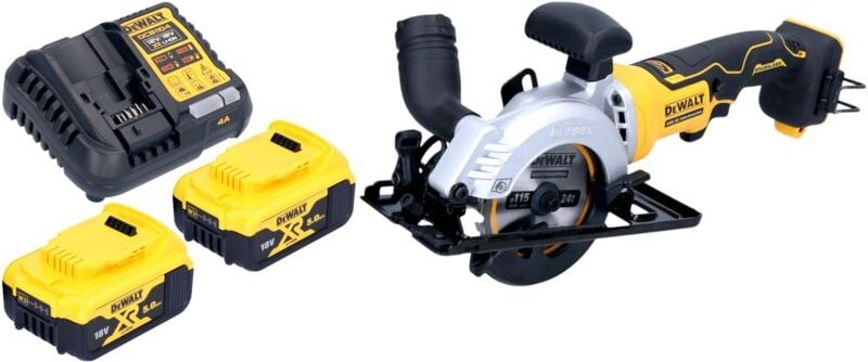 Dcs 571 P2 Akku Handkreissäge 18 v 115 mm Brushless + 2x Akku 5,0 Ah + Ladegerät - Dewalt