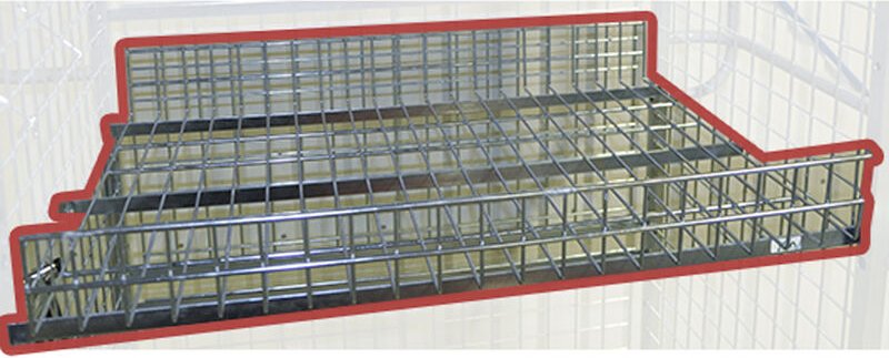 Kongamek Gitterboden 885x615x100mm als Zubehör für Kommissionierwagen Modul 300