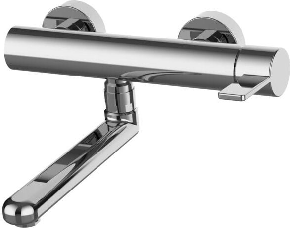 Thumbnail - Paffoni - Spültisch-Einhandmischer für die Wandmontage Stahloptik Rock Serie RO161ST Messing - Steel looking