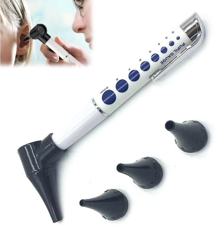 Mini-Ohr-Otoskop, LED-Otoskop, Ohrspekulum-Set, 3-facher Zoom, tragbares Mini-Werkzeug zur visuellen Ohrinspektion mit 3...