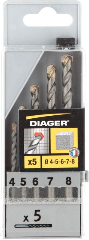 Set mit 5 Betonbohrern FLASH, zylindrischer Aufsatz - 252C