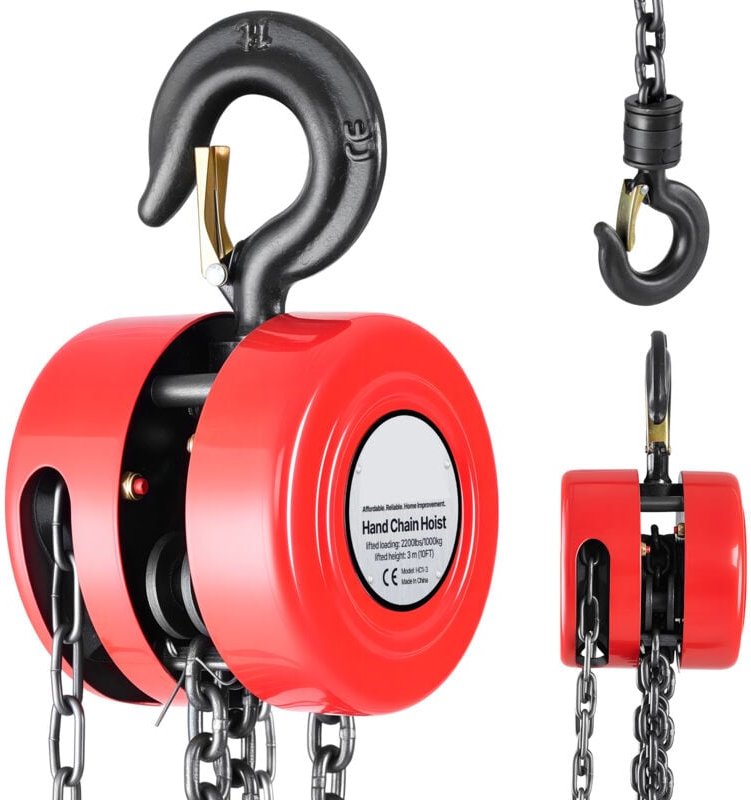 Mophorn Kettenzug mit 1 T Tragkraft, Handkettenzug, 3 m Hubhöhe, Hebezug mit G70-Kette, robuster Flaschenzug, manuelle H...