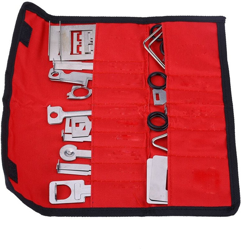 Eosnow 38pcs Car Radio Sterieo Entfernung Installieren Sie das Werkzeugschlüsselkit für Mercedes BMW Audi Ford Red Bag