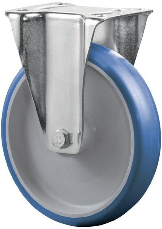 Thumbnail - Bs Rollen - Bockrolle Rad-Ø 80 mm Tragfähigkeit 100 kg Polyurethan, blau Platte L104xB80 mm