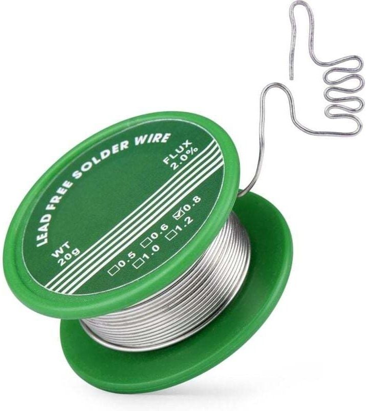 0,8 mm bleifreies Lötzinn mit Kolophoniumkern, Lötdraht mit Flussmittel, 20 g Lötdraht für elektrisches Löten, elektroni...