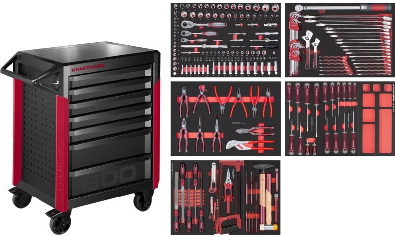 PRO LINE Werkstattwagen PT800 7 Schubladen 242-tlg.