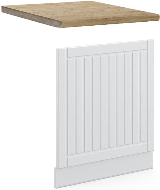 Vicco - Frontblende Fame-Line, Weiß Landhaus, 60 cm , ap Eiche