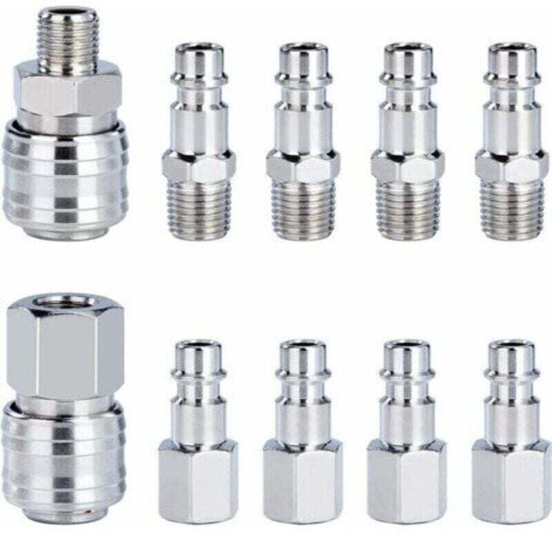 1/4' bsp Kompressor Schnellkupplung Luft Pneumatische Koppler Schlauch Armaturen Kit Männlich Weiblich Stecker 10 Stücke