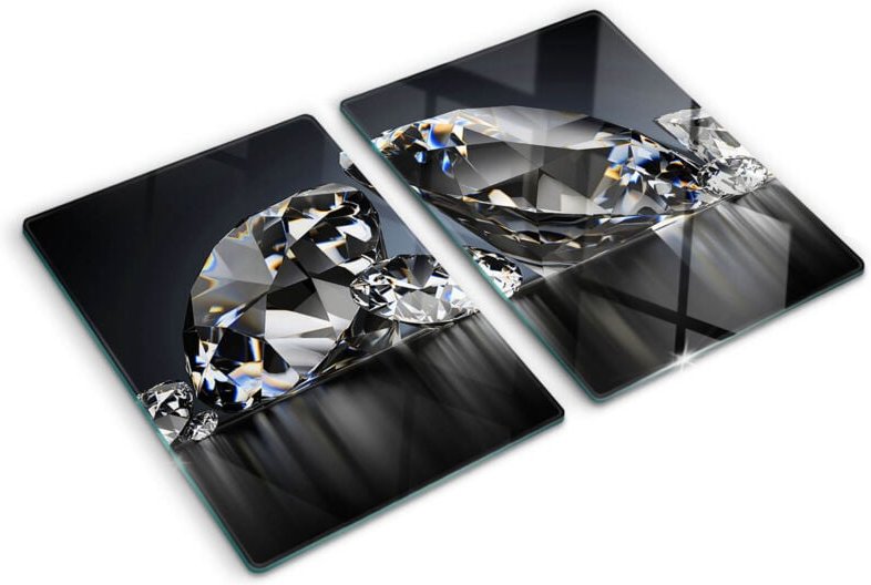 Tulup - Glasschneideplatten - Schneidebrett aus Glas - Herdabdeckplatten - Gehärtetes Glas – 2x40x52 cm (2er Set) - Diam...