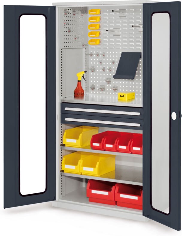 Kappes ®RasterPlan Schubladenschränke 1950x1000x600mm Sichtfenstertüren Modell 31 anthrazitgrau