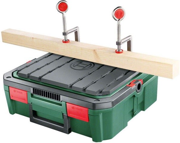 De SystemBox mit integrierter de Werkbank (Größe s, Zubehör für de Stichsägen pst 700, im Karton) - Bosch