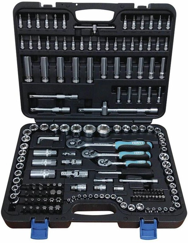 Fervi - 1/4' 3/8' 1/2' steckschlussel satz aufsteckschlüssel 179 tlg nut S179