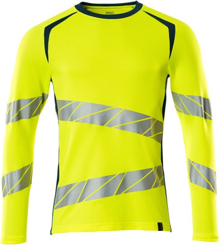 Thumbnail - T-Shirt, langarm 19081-771-1744 Gr. xl hi-vis gelb/dunkelpetroleum - Mascot