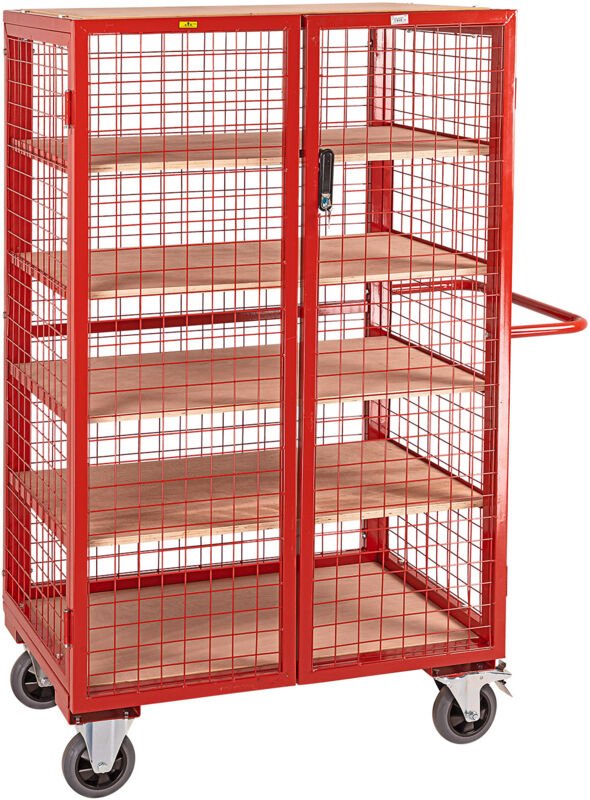 Plattformwagen Transportwagen mit 5 Böden + 4 Gitterwände Gitterwagen