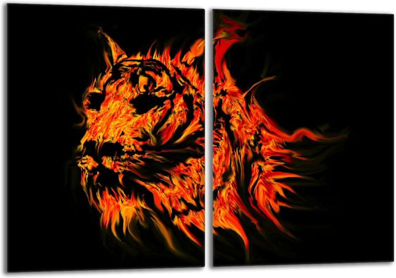 Glasschutzplatte für den Herd 2x40x52 Tiger