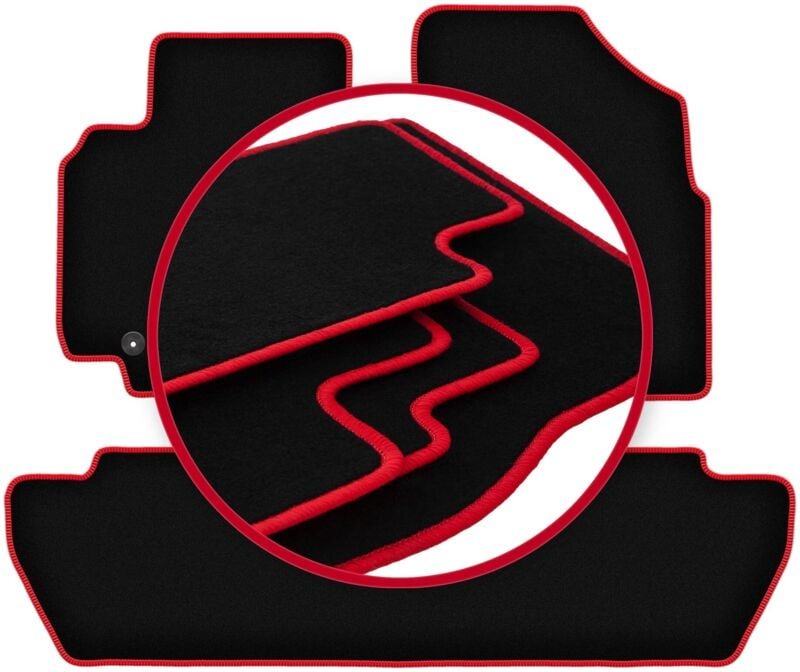 CARLUX-RED Autofußmatten für: Citroen Berlingo II Kombivan, Multispace, 5-Sitzer (2008-2018)