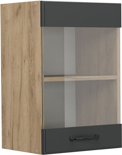 Vicco - Küchenglashängeschrank R-Line, Anthrazit Landhaus, 40 cm