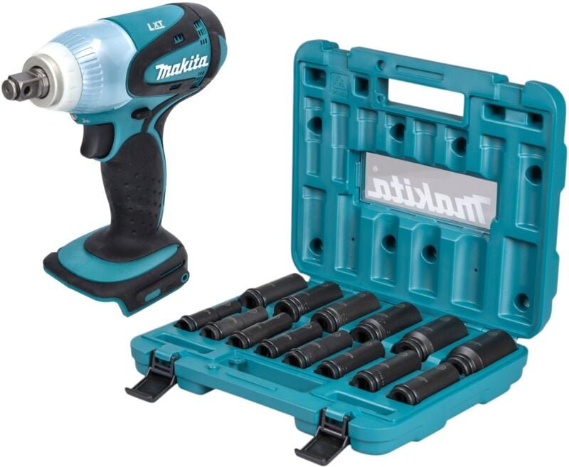 Dtw 251 z Akku Schlagschrauber 18 v 230 Nm 1/2' + Steckschlüssel Set 14 tlg. - ohne Akku, ohne Ladegerät - Makita