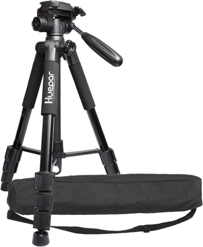 TPD14 143 cm/56' Stativ für Kreuzlinienlaser, Verstellbares Leichtgewicht Reisestativ mit 3-Wege-schwenkbarer Panoramako...