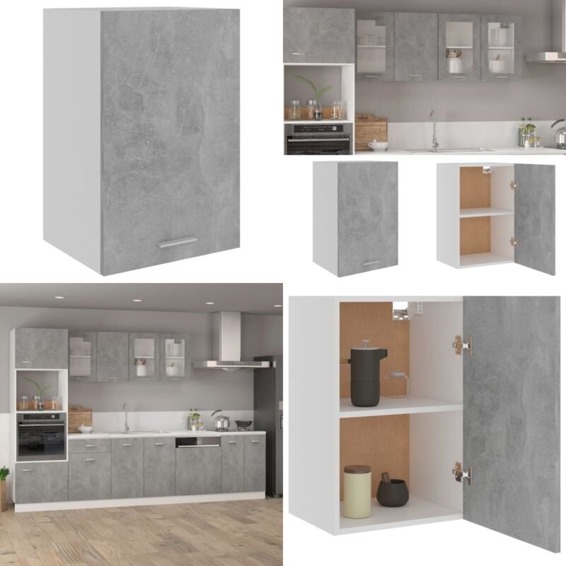 Hängeschrank Betongrau 39,5x31x60 cm Holzwerkstoff - Küchenschränke - Hängeschrank - Betongrau - Holzschrank - Regalbode...
