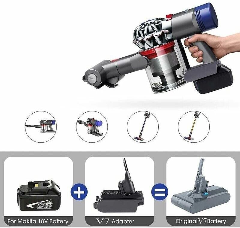 Thumbnail - Makita Lxt 18 v Lithium-Batterie-Adapter-Konverter für Staubsauger der Dyson V7-Serie