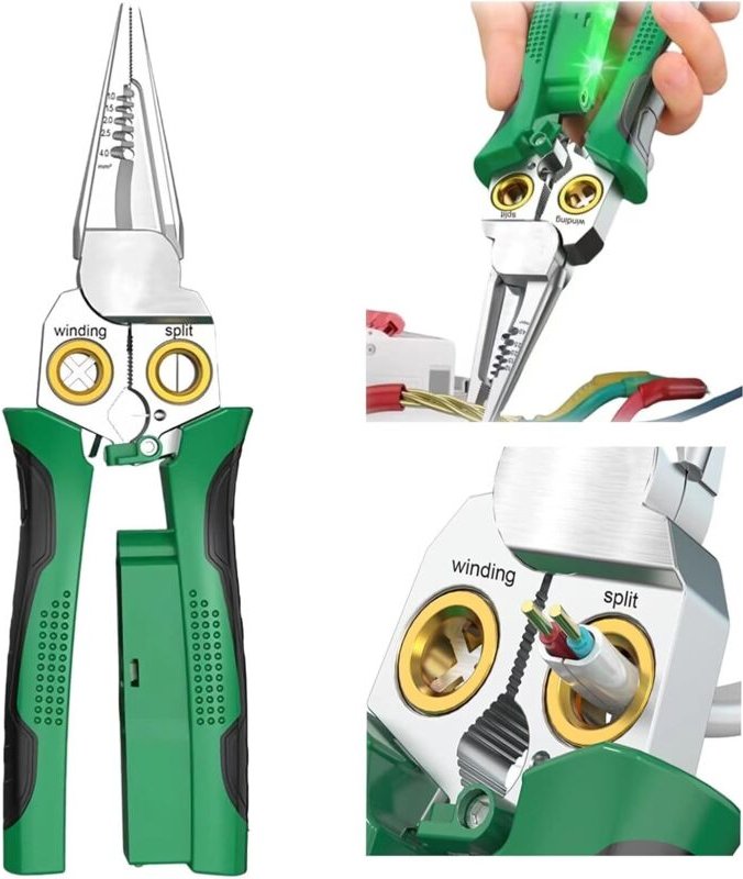 Abisolierzange Twister mit Strommessfunktion, 8-in-1-Abisolierzange zum Schneiden und Ziehen von Drähten, Kabelschere zu...