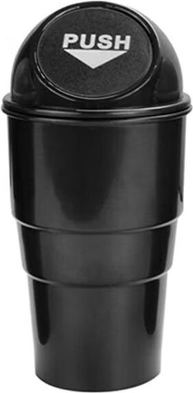 Auto-Getränkehalter, Mülleimer, kleiner Mini-Mülleimer, Auto-Mülleimer für Auto, Büro, Zuhause (schwarz)