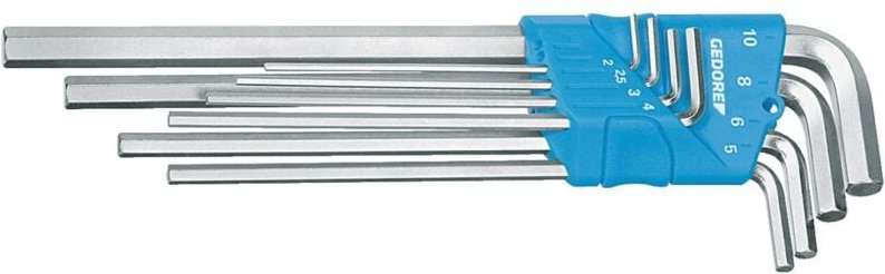 H 42 EL-88 Winkelschraubendreher-Set 2 mm, 2.5 mm, 3 mm, 4 mm, 5 mm, 6 mm, 8 mm, 10 mm 8te - Gedore