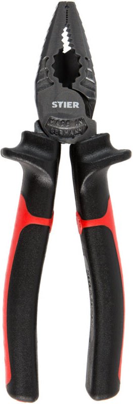 Kraft-Kombinationszange, Länge 180 mm, eckig, Multifunktionale Greifzange, Klemmzange, Biegezange, Schneidzange, integri...