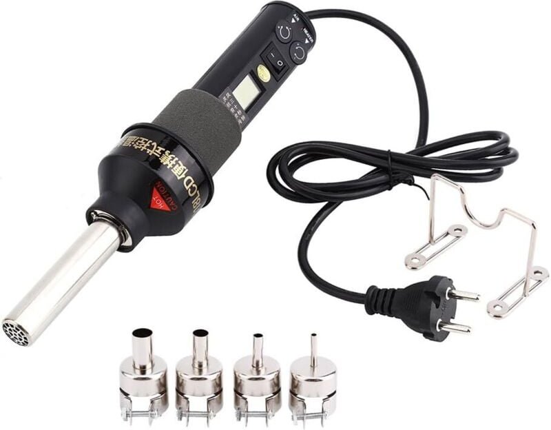 Heißluftpistole, 220 V, 450 W, einstellbare elektronische Heißluftpistole, Lötstation, Entlötstation mit LCD-Display – R...