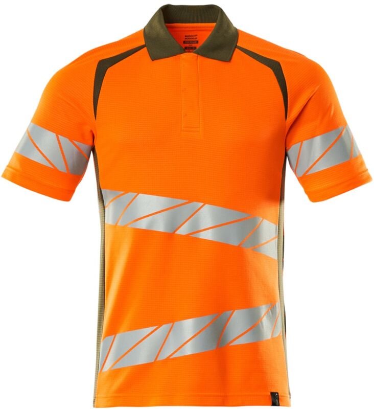 Mascot Polo-Shirt, moderne Passform Polo-shirt Gr. 3XLONE, hi-vis orange/moosgrün