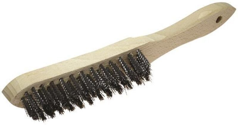 Wolfcraft bÜrste 4 reihen stahl mit holzgriff 2723000