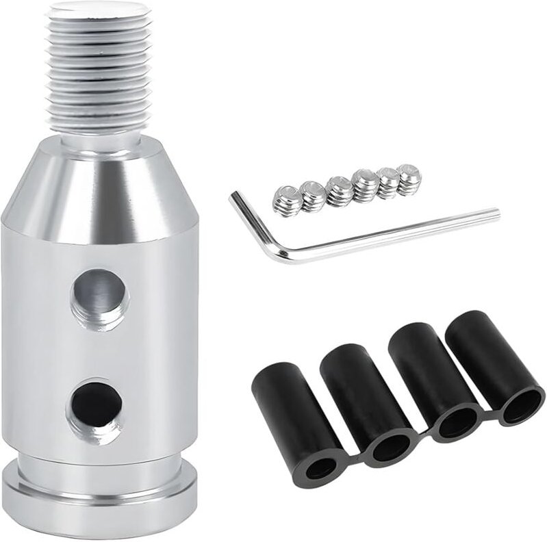Thumbnail - Universeller Schaltknaufadapter, Schaltknaufadapter aus Aluminiumlegierung, Auto-Schaltknaufadapter für Getriebe(Silber)...
