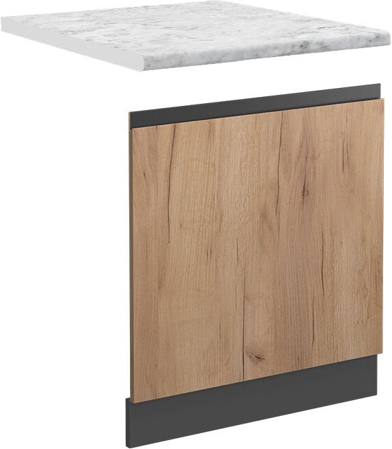 Frontblende R-Line, Goldkraft Eiche, 45 cm , AP Marmor, Vicco