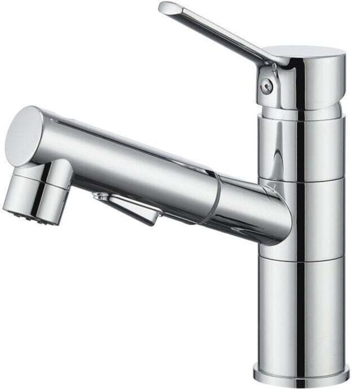 YMYNY Ausziehbarer Küchenhahn – 360° schwenkbarer Chrom-Spültischmischer